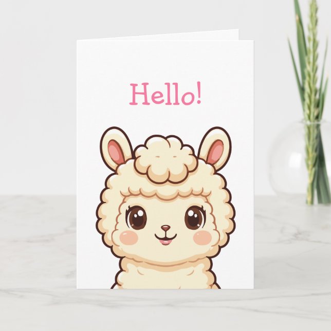 Carte Conception d'illustration de lama mignon (Devant)