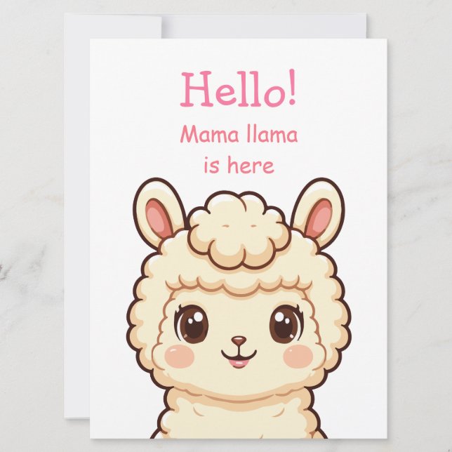 Carte Conception d'illustration de lama mignon (Devant)