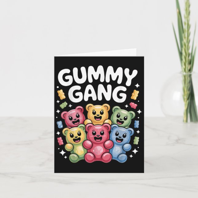 Carte Conception d'ours gummy drôle pour hommes femmes e (Devant)
