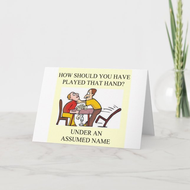 Carte conception drôle de plaisanterie de joueur de pont (Devant)