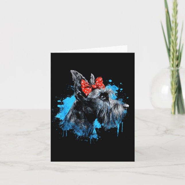 Carte Conception drôle de schnauzer pour la fête des mèr (Devant)