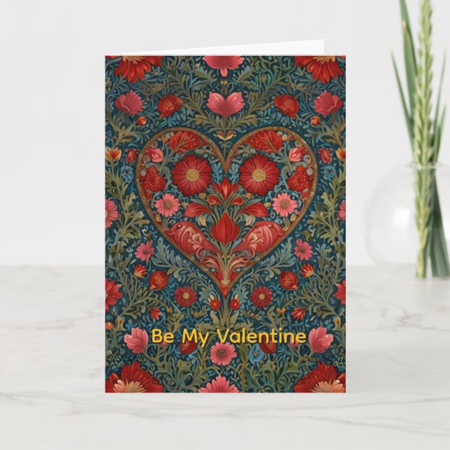 Carte Conception élégante de cœur de la Saint-Valentin v (Devant)