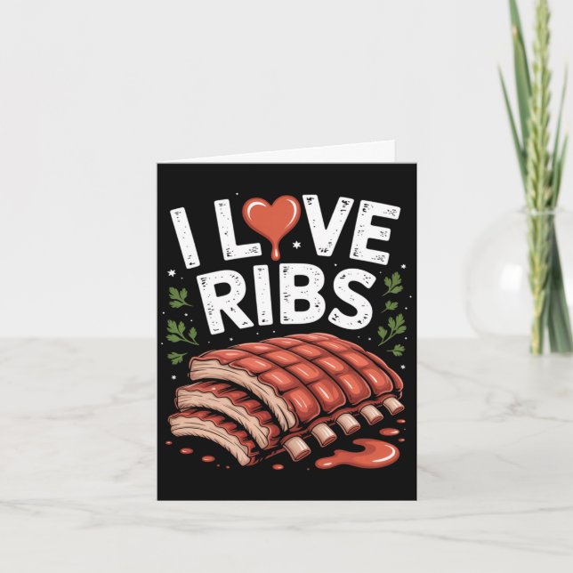 Carte Conception enthousiaste de barbecue de côtes d'amo (Devant)