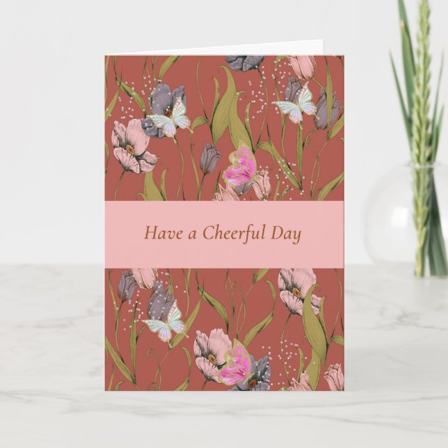 Carte Conception florale joyeuse pour les aînés à la mai (Devant)