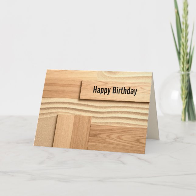 Carte Conception géométrique en bois sur le sable pour u (Devant)