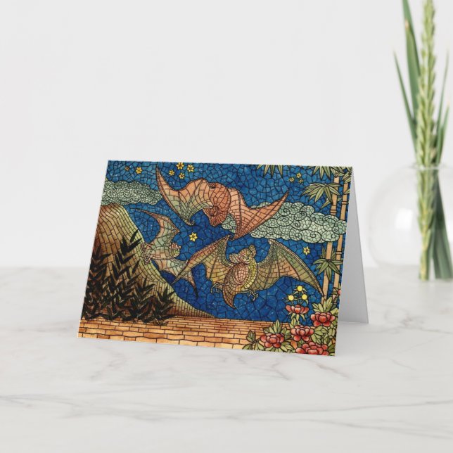 Carte Conception japonaise de fenêtre de battes (Devant)