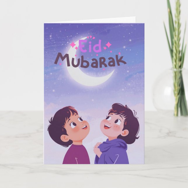 Carte Conception Joyeuse d'Eid al-Fitr (Devant)