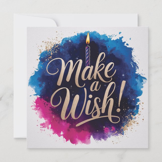 Carte Conception Joyeux Anniversaire Néon (Devant)