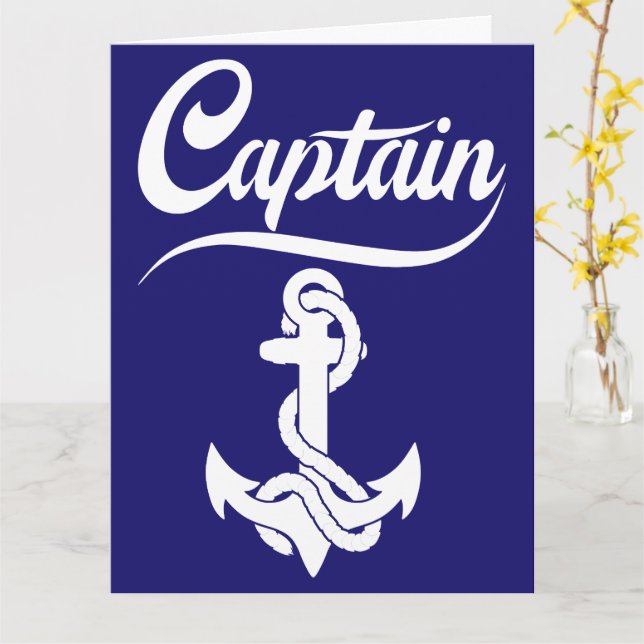 Carte Conception nautique d'ancre de voilier capitaine (Fleur jaune)