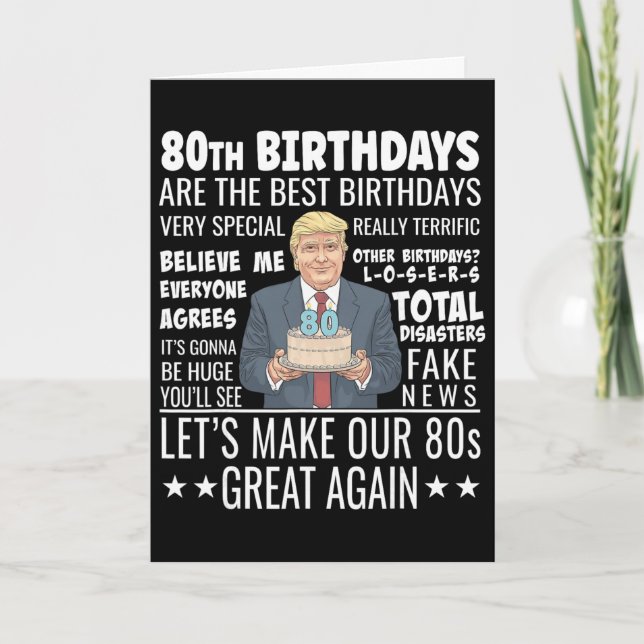 Carte Conception pour 80e anniversaire - Citation drôle  (Devant)