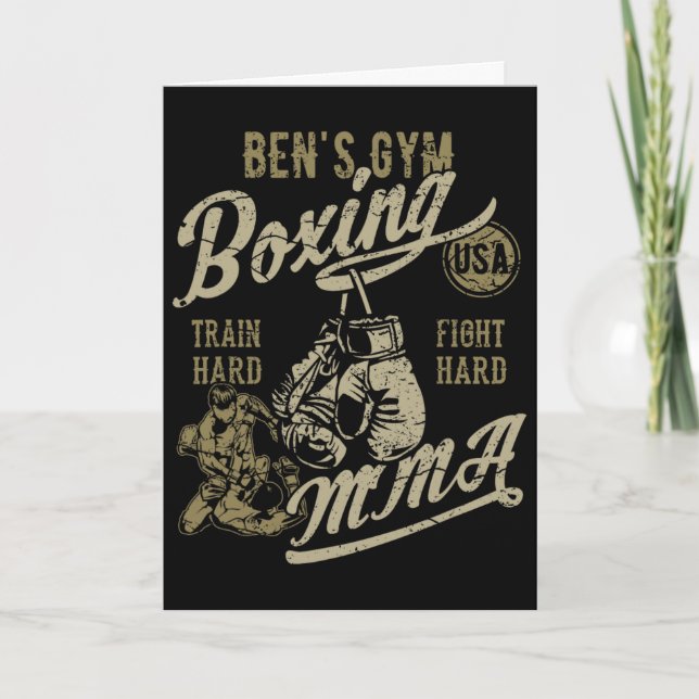 Carte Conception rétro de salle de sport de boxe mma de  (Devant)