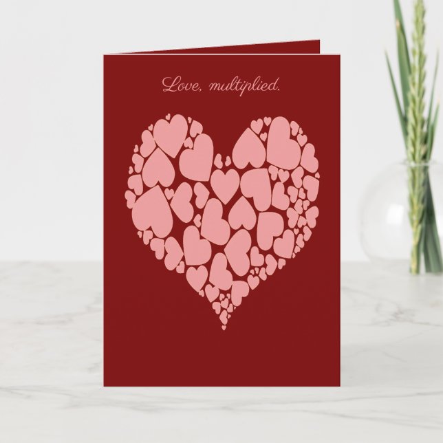 Carte Conception romantique à cœur monotone rose (Devant)