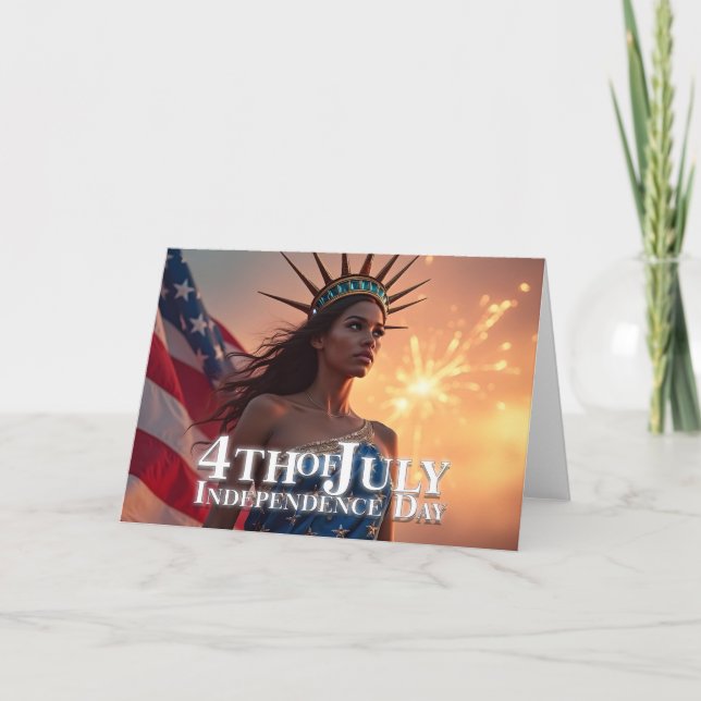 Carte Conception splendide du 4 juillet - Feux d'artific (Devant)
