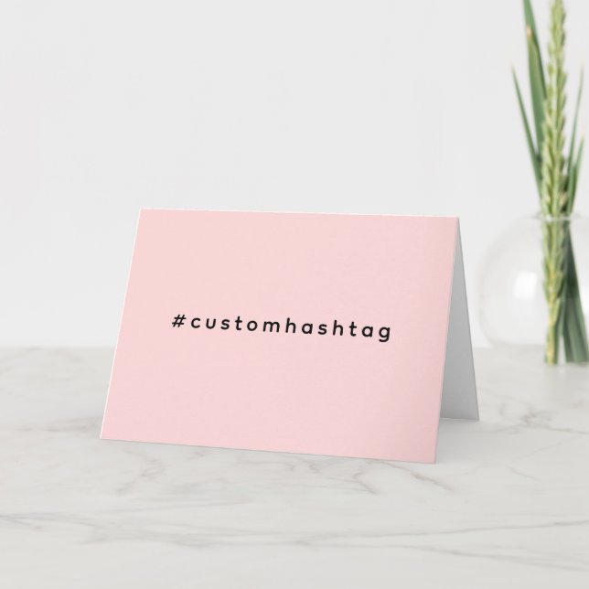 Carte Conception tendance de hashtag rose moderne (Devant)