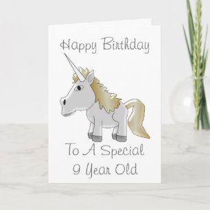 Carte Conception Unicorne personnalisée 9e anniversaire