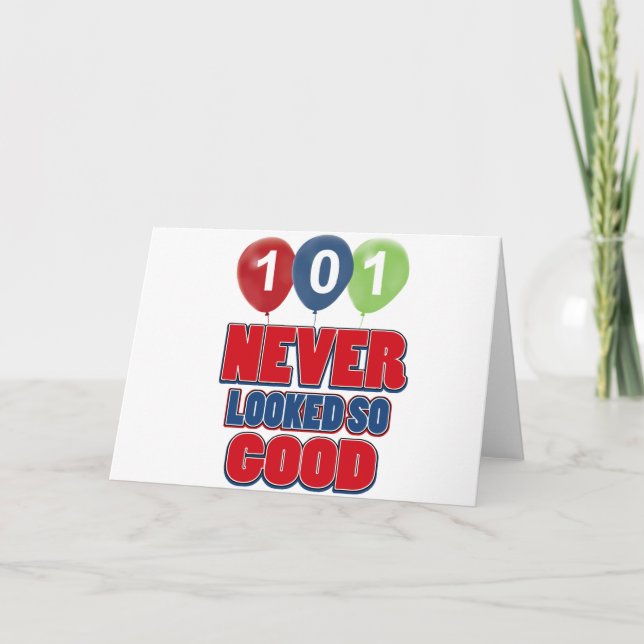 Carte conceptions d'anniversaire de 101 ans (Devant)