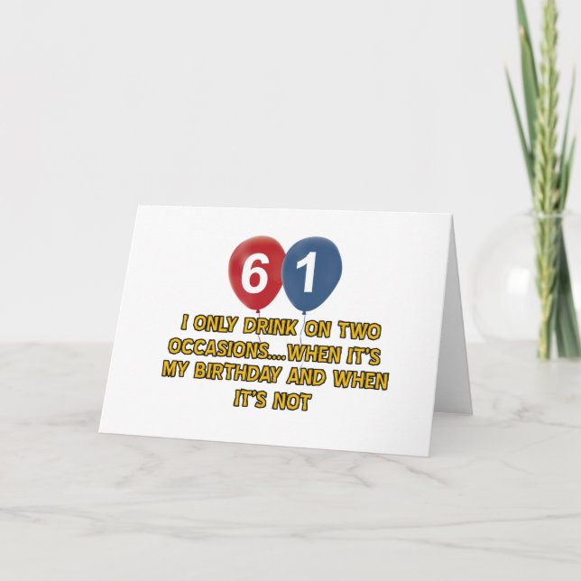 Carte conceptions d'anniversaire de 61 ans (Devant)