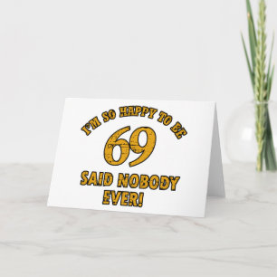 Carte conceptions d'anniversaire de 69 années