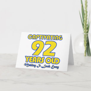 CARTE CONCEPTIONS D'ANNIVERSAIRE DE 92 ANNÉES