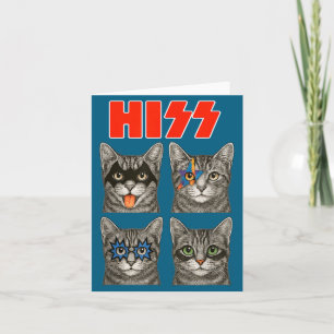 Carte Concert de musique rock de chat rétro drôle
