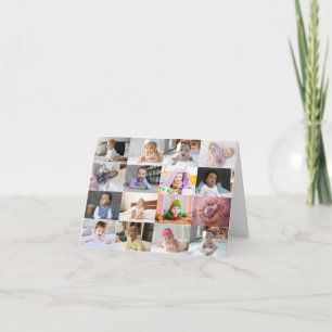 Carte Concevez votre propre collage de 16 photos