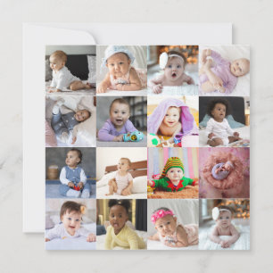 Carte Concevez votre propre collage de 16 photos