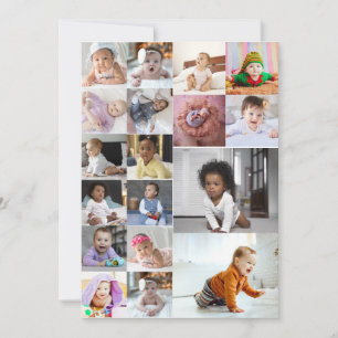 Carte Concevez votre propre collage de 18 photos