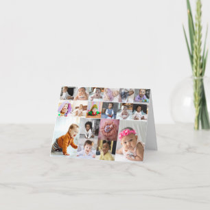Carte Concevez votre propre collage de 18 photos