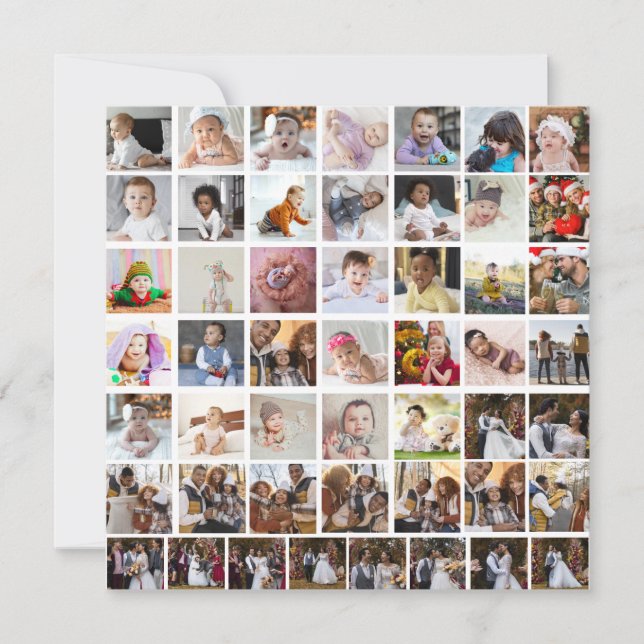 Carte Concevez Votre Propre Collage de 50 Photos (Devant)
