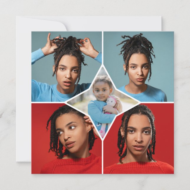 Carte Concevez Votre Propre Collage De 5 Photos (Devant)