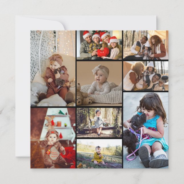 Carte Concevez Votre Propre Collage de 9 Photos (Devant)