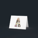 Carte Concevez votre propre lettre A en collage photo<br><div class="desc">Ce collage photo de monogramme est un design personnalisé qui combine un monogramme gras (initiales ou lettre) avec une collection de photos disposées artistiquement à l'intérieur ou autour de celui-ci. C'est une façon élégante de mettre en valeur des souvenirs tout en ajoutant une touche unique et élégante à la décoration...</div>