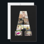 Carte Concevez votre propre lettre A en collage photo<br><div class="desc">Ce collage photo de monogramme est un design personnalisé qui combine un monogramme gras (initiales ou lettre) avec une collection de photos disposées artistiquement à l'intérieur ou autour de celui-ci. C'est une façon élégante de mettre en valeur des souvenirs tout en ajoutant une touche unique et élégante à la décoration...</div>
