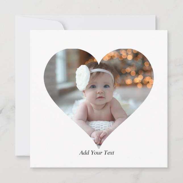 Carte Concevez Votre Propre Photo Simple En Forme De Coe (Devant)