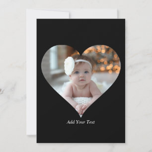 Carte Concevez Votre Propre Photo Simple en Forme de Cœu