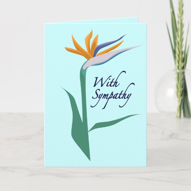 Carte Condoléances à l'oiseau du paradis (Devant)