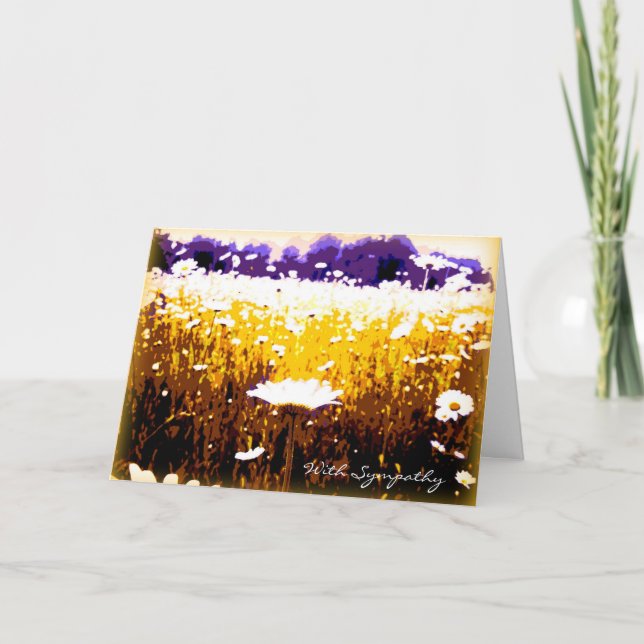 Carte Condoléances Avec Sympathie Belle Marguerite Art (Devant)
