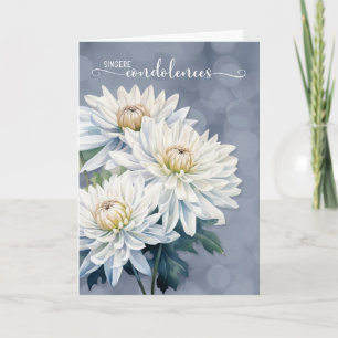 Carte Condoléances Chrysanthèmes blancs sur la Sympathie