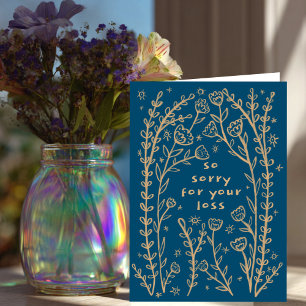 Carte Condoléances Désolé Fleur Sauvage Floral Croquis D