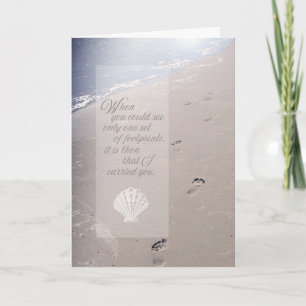 Carte Condoléances   Empreintes de plage   Coquille Sain