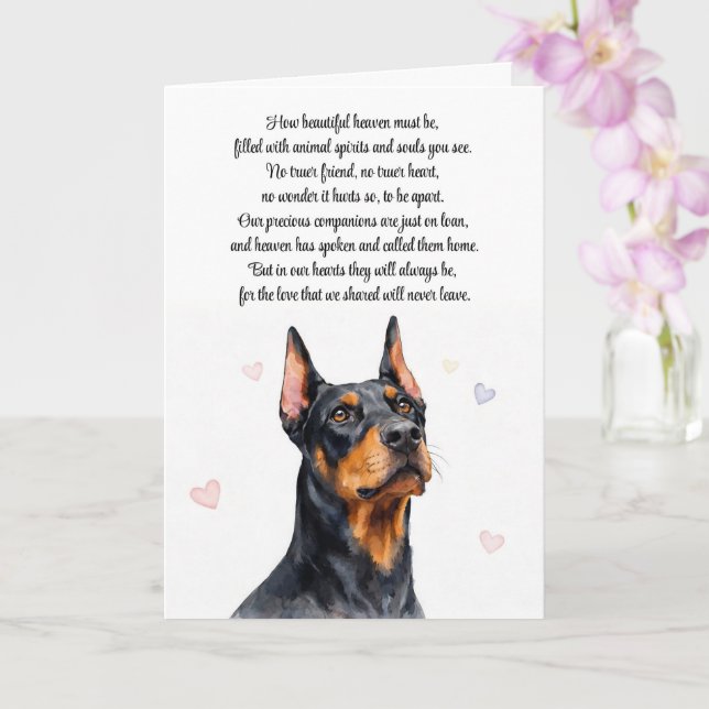 Carte Condoléances Perte de Chien Race Doberman Sympathi (Orchidée)