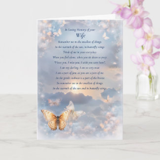 Carte Condoléances pour épouse mémorial spirituel