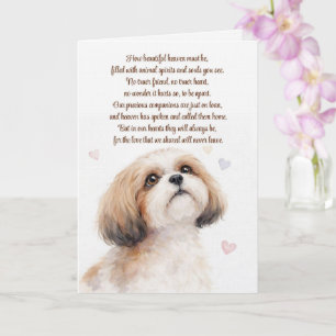 Carte Condoléances pour la perte d'un chien Shih Tzu