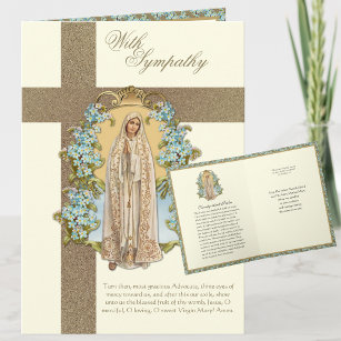 Carte Condolence de sympathie catholique Vierge Marie
