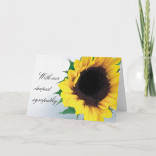 Carte Condolence de tournesol