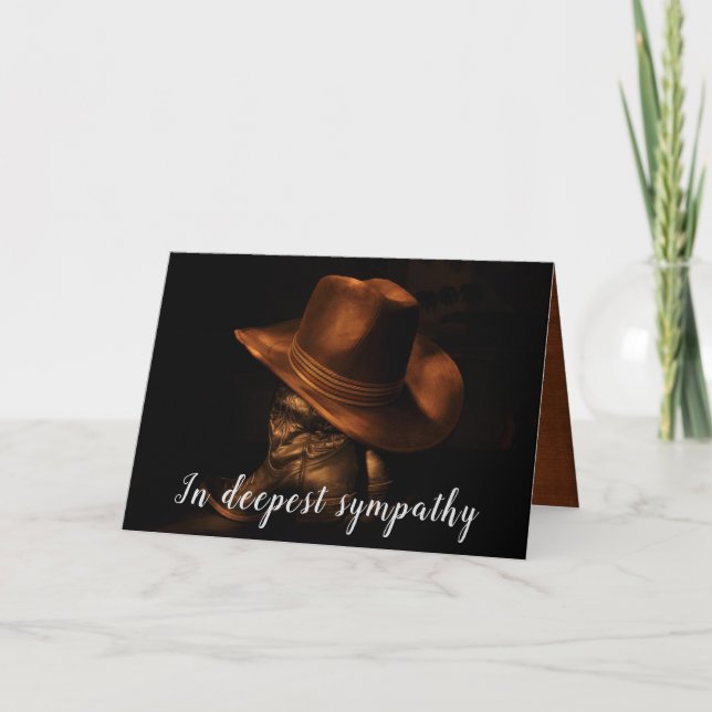 Carte Condolence des Casquettes et des bottes de cowboy (Devant)
