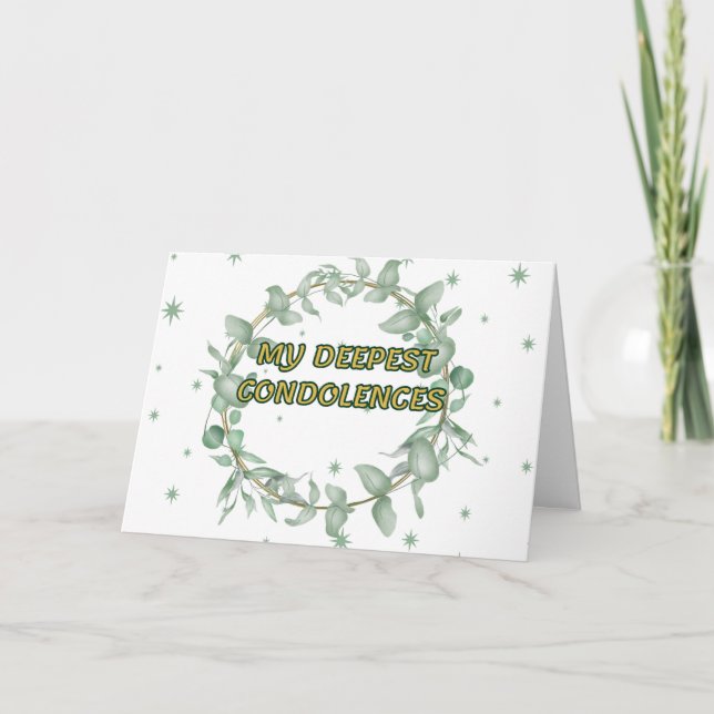 Carte Condolence florale verte (Devant)