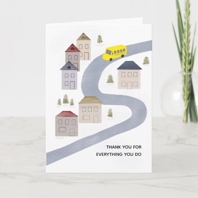 Carte Conducteur de Bus Noël Merci Professeur (Devant)