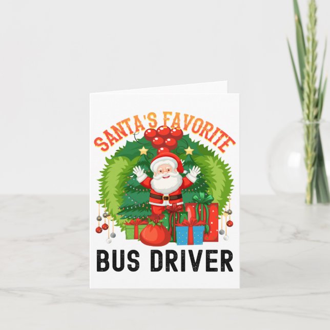Carte Conducteur de bus préféré du Père Noël, Meilleur c (Devant)