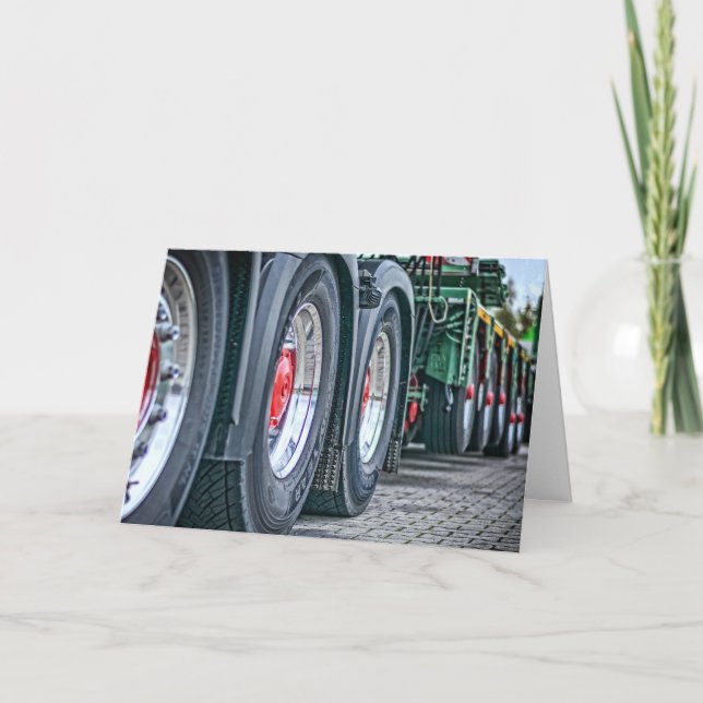 Carte Conducteur de camion à 18 roues Anniversaire (Devant)